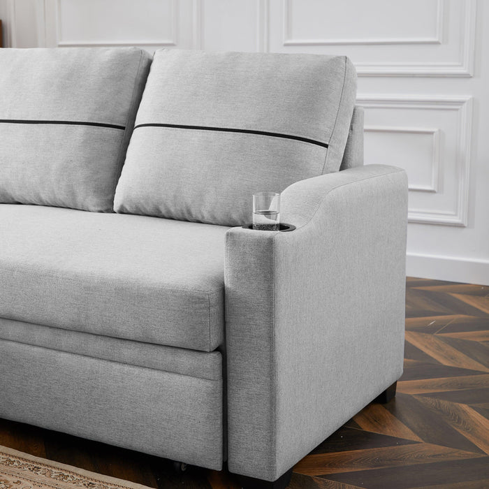 9191 Light gray pull-outStorage sofa