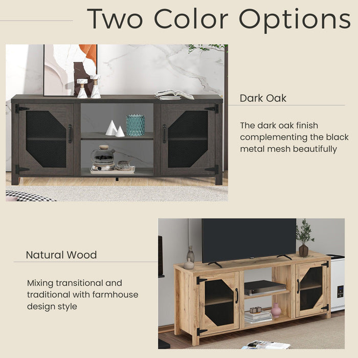 Modern TV Stand for 65'' TV with LargeStorage Space, 3 Levels Adjustable shelves, Magnetic Cabinet Door, Entertainment Center for Living Room, Bedroom