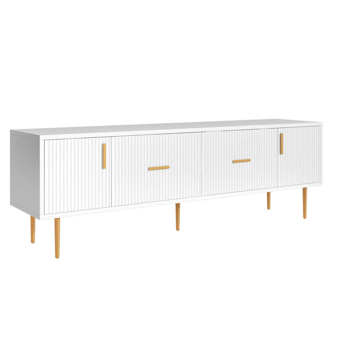 Modern TV Stand with 5 Champagne Legs - Durable, Stylish and Spacious，TVS Up to 75''