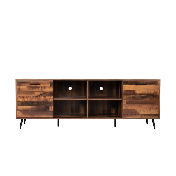 TV Stand Mid-Century WoodModern Entertainment Center AdjustableStorage Cabinet TV Console for Living Room