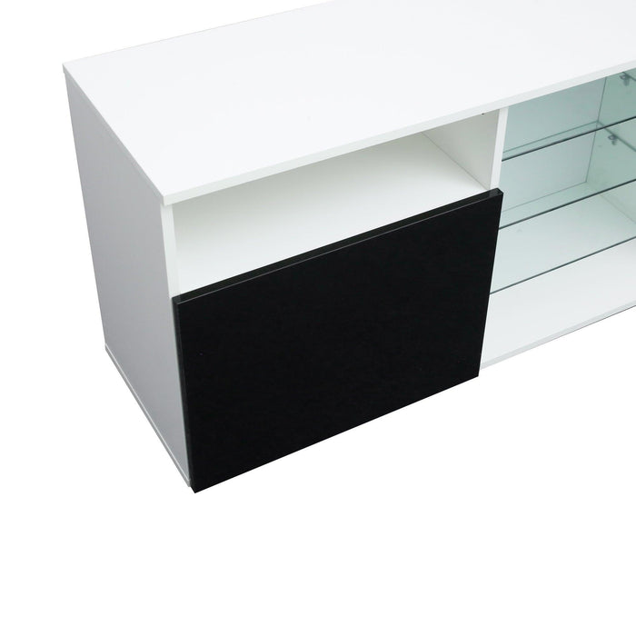 TV Stand High Gloss DoorsModern TV Stand LED(White/Black)