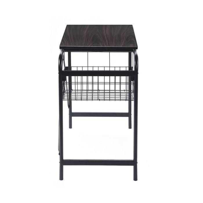 31.5" Computer Desk/ Home office desk With WireStorage Basket - walnut & black