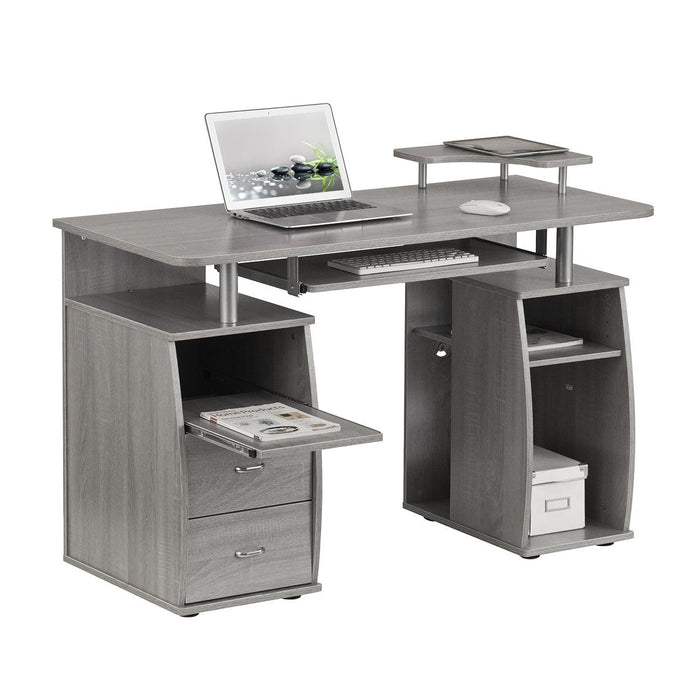 Techni Mobili Complete Computer Workstation Desk WithStorage, Grey