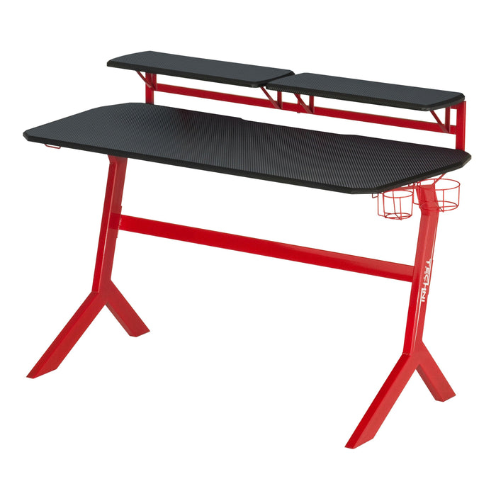 Techni Sport Red Stryker Gaming Desk, Red