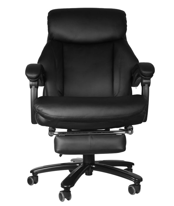 High Back Office  Chair with High Quality PU Leather, Soft Cushion and Footrest, Tilt Function Max 130°,400lbs,Black