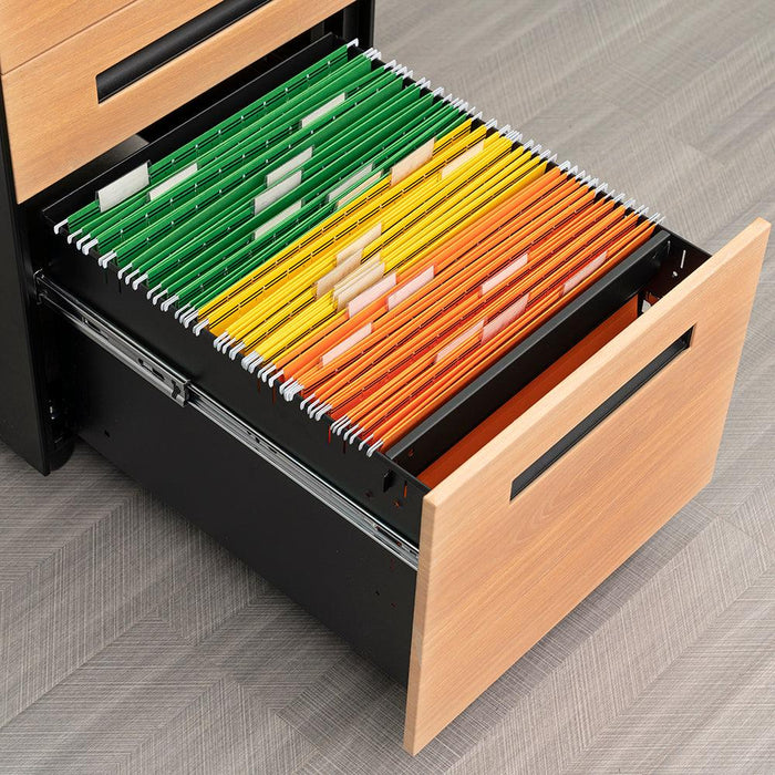 3 Drawer Mobile File Cabinet with Lock Steel File Cabinet for Legal/Letter/A4/F4 Size, Fully Assembled Include Wheels, Home/ Office Design