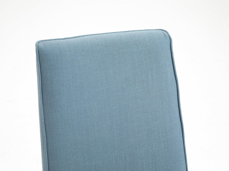 Cover Removable Interchangeable and Washable Blue Linen Upholstered Parsons Chair with Solid Wood Legs 2 PCS