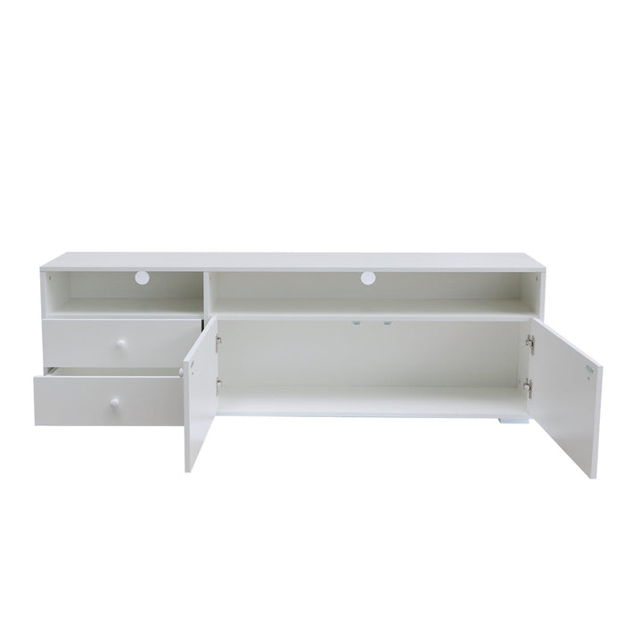 62.99 inchModern style multi-storage space white slide rail TV cabinet