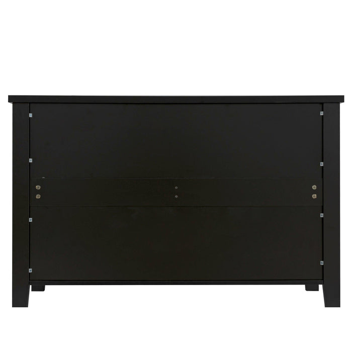 DRAWER DRESSER CABINET，BAR CABINET, storge cabinet, lockers, retro shell-shaped handle, can be placed in the living room, bedroom, dining room,black