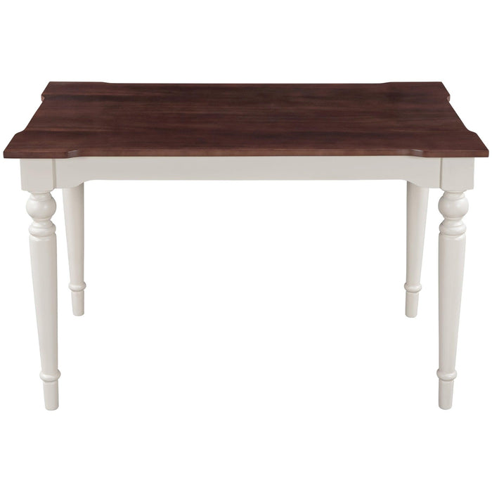 Wood Retro Classical Dining Table, Cherry Top+White Legs