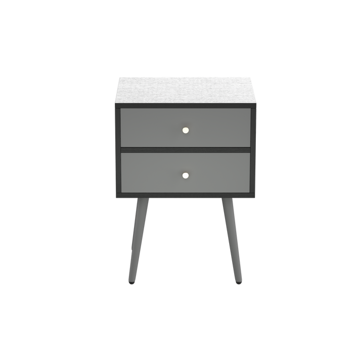 UpdateModern Nightstand with 2Drawers, Suitable for Bedroom/Living Room/Side Table (Dark Grey)