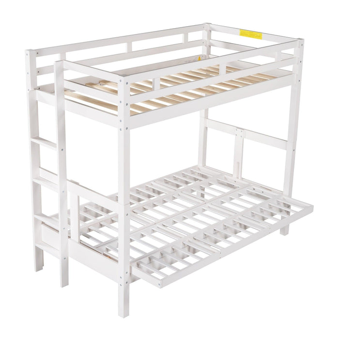 Twin over Full Convertible Bunk Bed - White