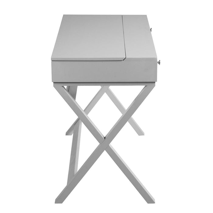 Lift Desk with 2 DrawerStorage, Computer Desk with Lift Table Top, Adjustable Height Table for Home Office, Living Room,grey