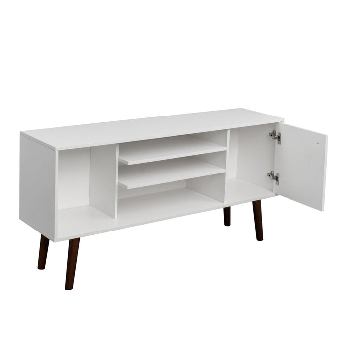 TV Stand Use in Living Room Furniture with 1Storage and 2 shelves Cabinet, high quality particle board,White