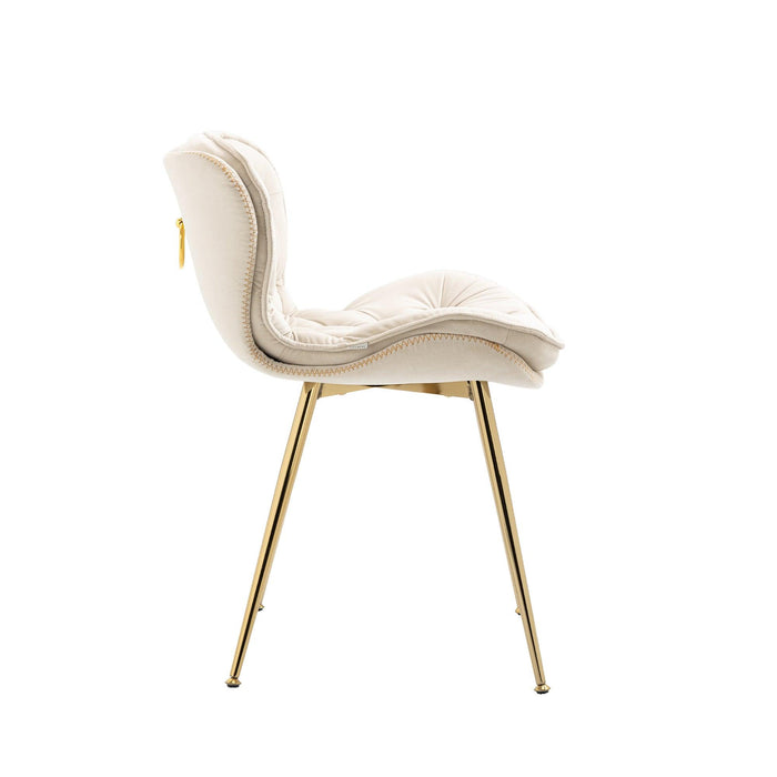 Owen CollectionModern | Contemporary Velvet Upholstered Dining Chair with Polished Gold Legs, Set of 2