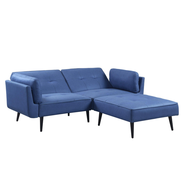 ACME Nafisa Adjustable Sofa & Ottoman, Blue Fabric LV00823