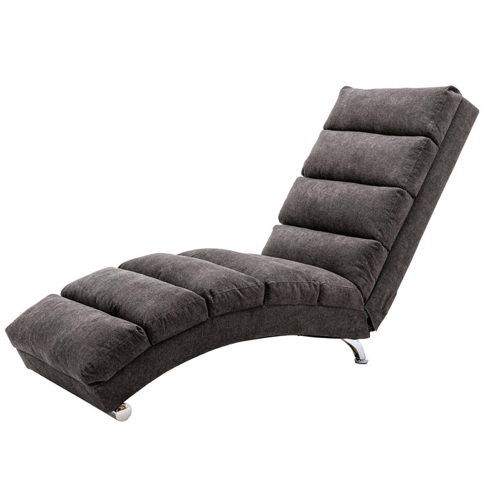 Linen Chaise Lounge Indoor Chair,Modern Long Lounger for Office or Living Room