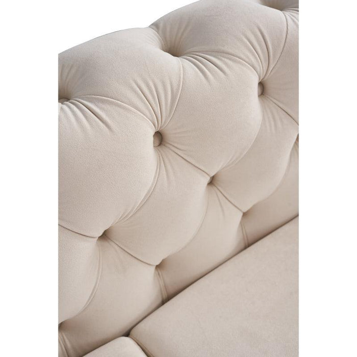 Modern velvet sofa CREAM color