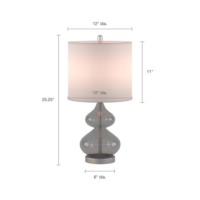 Ellipse Curved Glass Table Lamp, Set of 2