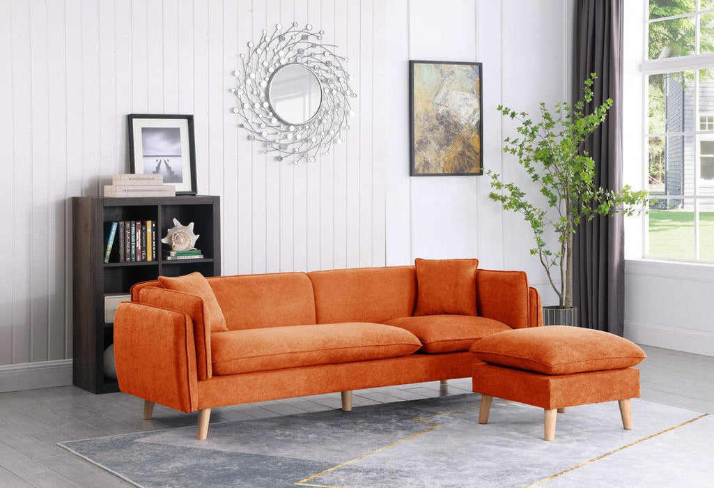 Brayden Orange Fabric Sectional Sofa Chaise