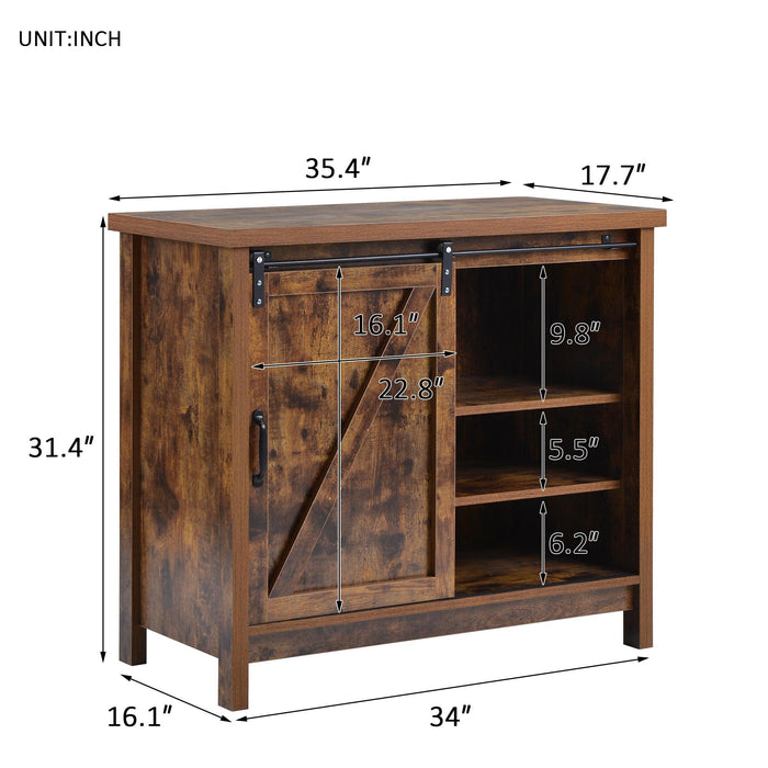 Locker&TV Stand，Barn doorModern &farmhousewood entertainment center, Console for Media,removable door panel & living room with for tvs up to 32'',BARNWOOD/BLACK