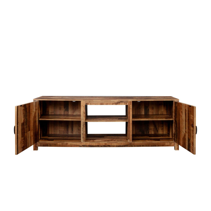 Farmhouse TV Stand,  Wood Entertainment Center Media Console withStorage