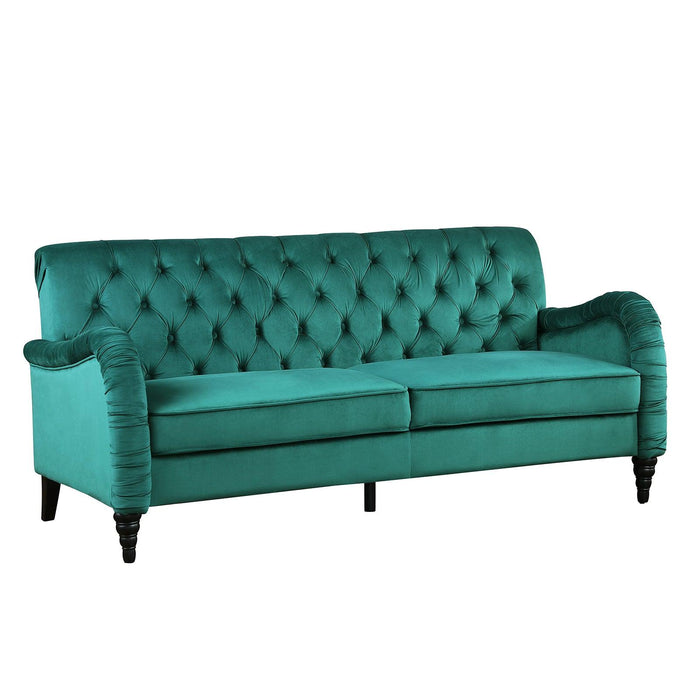 2229,DARK GREEN  Chesterfield;3 seater ,modern sofa