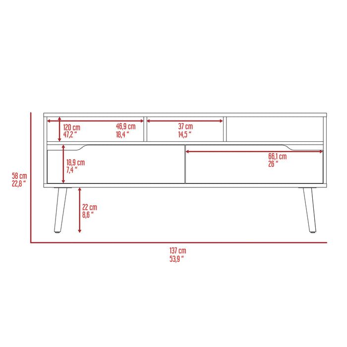 New Haven 2-Drawer 3-Shelf TV Stand Dark Walnut