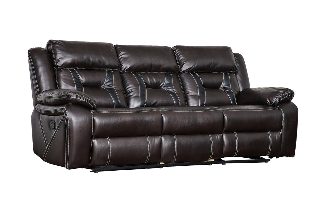 Reclining upholstered manual puller in faux leather, Brown 85.83*38.58*40.16