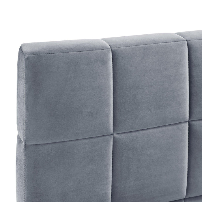 Full Size Upholstered Daybed/Sofa Bed Frame-Gray, Velvet