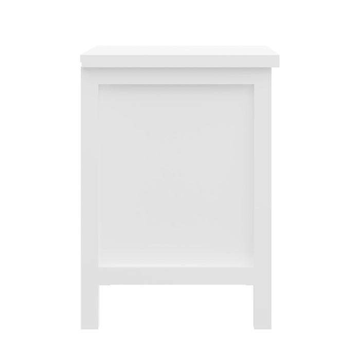 Versatile White 2-Drawers Nightstand, Bedside Table, End Table for Living Room Bedroom, Assembled with Sturdy Solid Wood