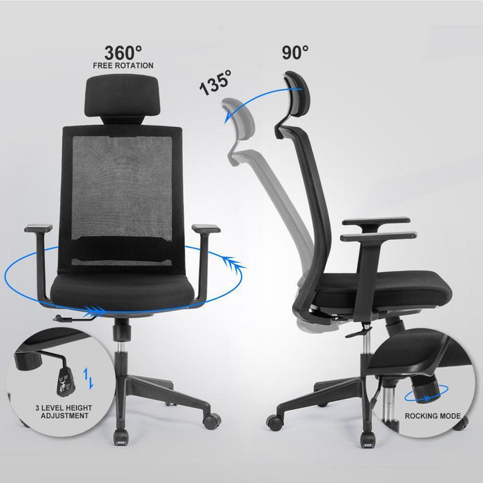 Height adjustable/pressure resistant/breathable office net chair