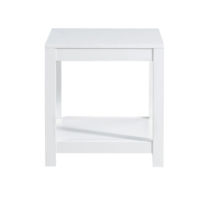 Simple white side table , 2-tier small space end table ,modern night stand, sofa table, side table withStorage shelve