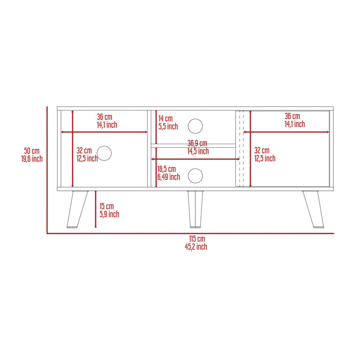 Stamford 3-Shelf Rectangle TV Stand Black Wengue