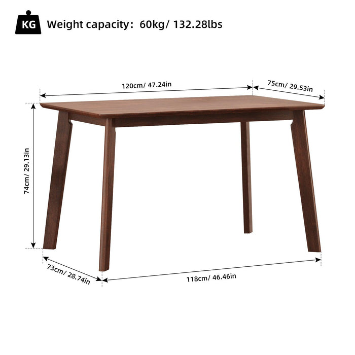 5 Pieces Dining Table Set 1 Dining Table and 4 Chairs Rustic Retro Solid RubberWood Table and Breakfast Upholstered Stools for Home Kitchen Dining Room