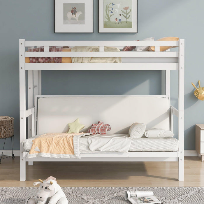 Twin over Full Convertible Bunk Bed - White