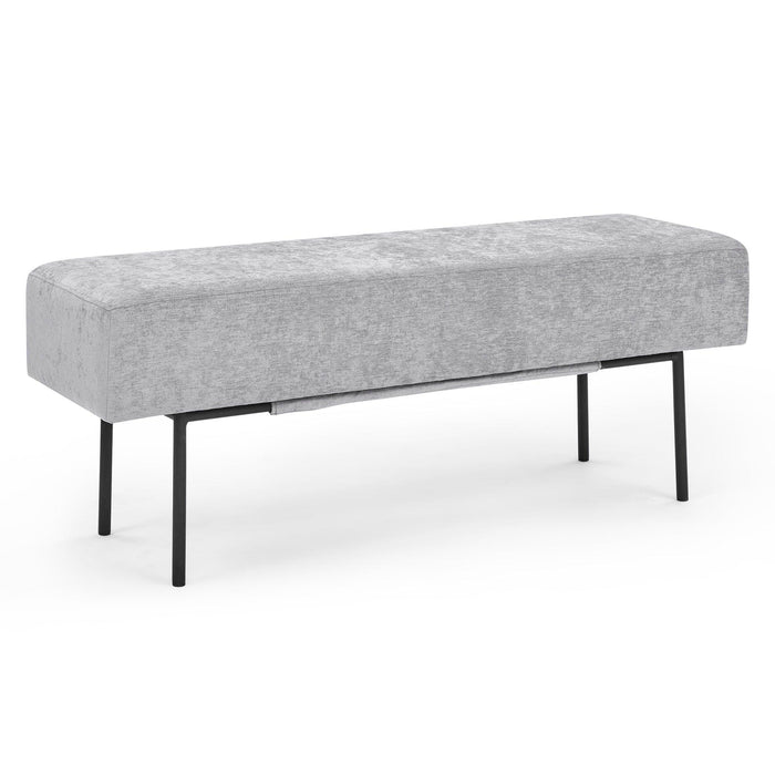 Contemporary Style Bedroom Chenille Upholstered Bench, Grey,( 45'' x13''x 17''）