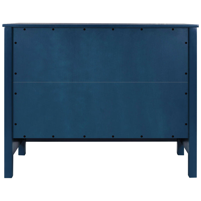 WoodStorage Cabinet with Doors and Adjustable Shelf, Entryway Kitchen Dining Room, Navy Blue