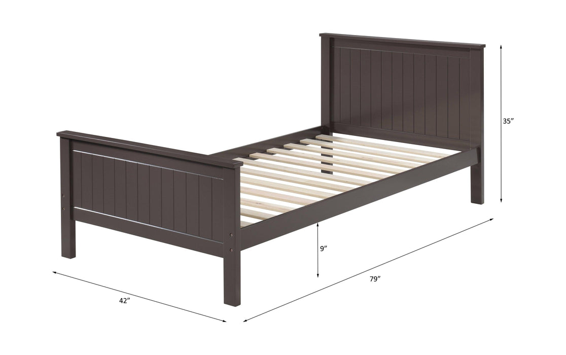 ACME Bungalow Twin Bed, Chocolate Finish BD00494