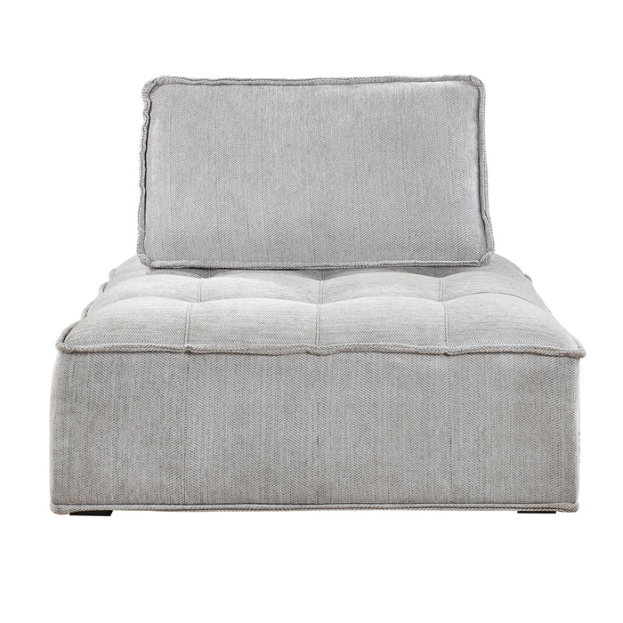 Upholstered Seating Armless Accent Chair 41.3*41.3*32.8 Inch Oversized Leisure Sofa Lounge Chair Lazy Sofa Barrel Chair for Living Room Corner Bedroom Office, Linen, Gray