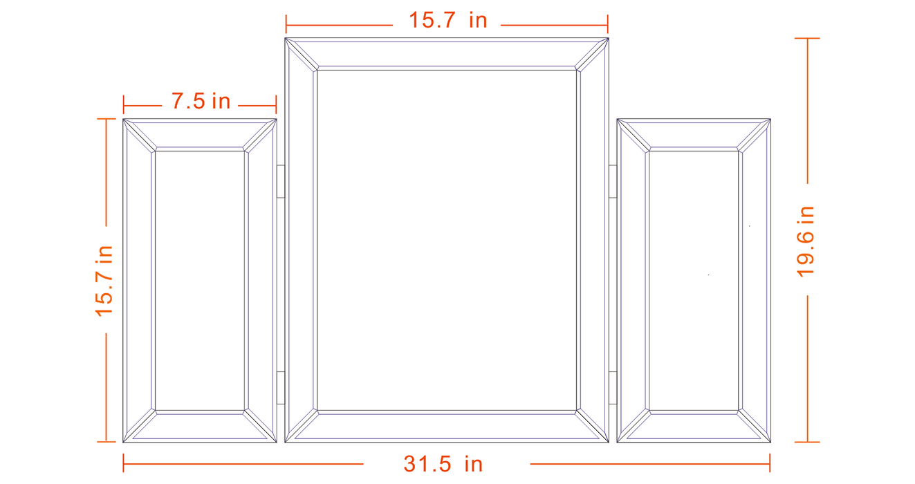 Dressing table mirror Trifold vanity mirror