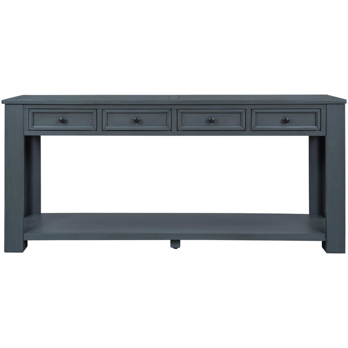 Console Table/Sofa Table withStorage Drawers and Bottom Shelf for Entryway Hallway (Navy)