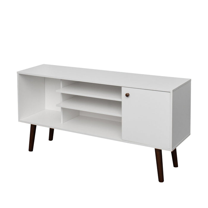 TV Stand Use in Living Room Furniture with 1Storage and 2 shelves Cabinet, high quality particle board,White