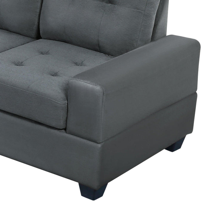 Sectional Sofa with Reversible Chaise Lounge, L-Shaped Couch withStorage Ottoman and Cup Holders