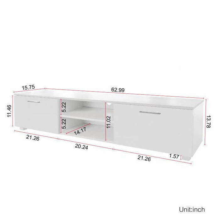 White TV Stand for 70 Inch TV Stands, Media Console Entertainment Center Television Table, 2Storage Cabinet with Open Shelves for Living Room Bedroom