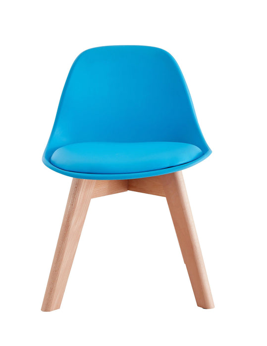 BB chair ,wood leg; pp back with cushion, BLUE, 2 pcs per set