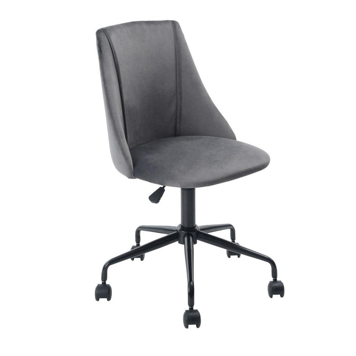 Velvet Upholstered Task Chair/ Home Office Chair - Grey