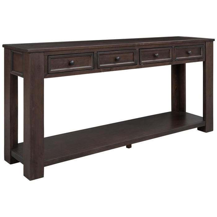 Console Table/Sofa Table withStorage Drawers and Bottom Shelf for Entryway Hallway(Espresso)