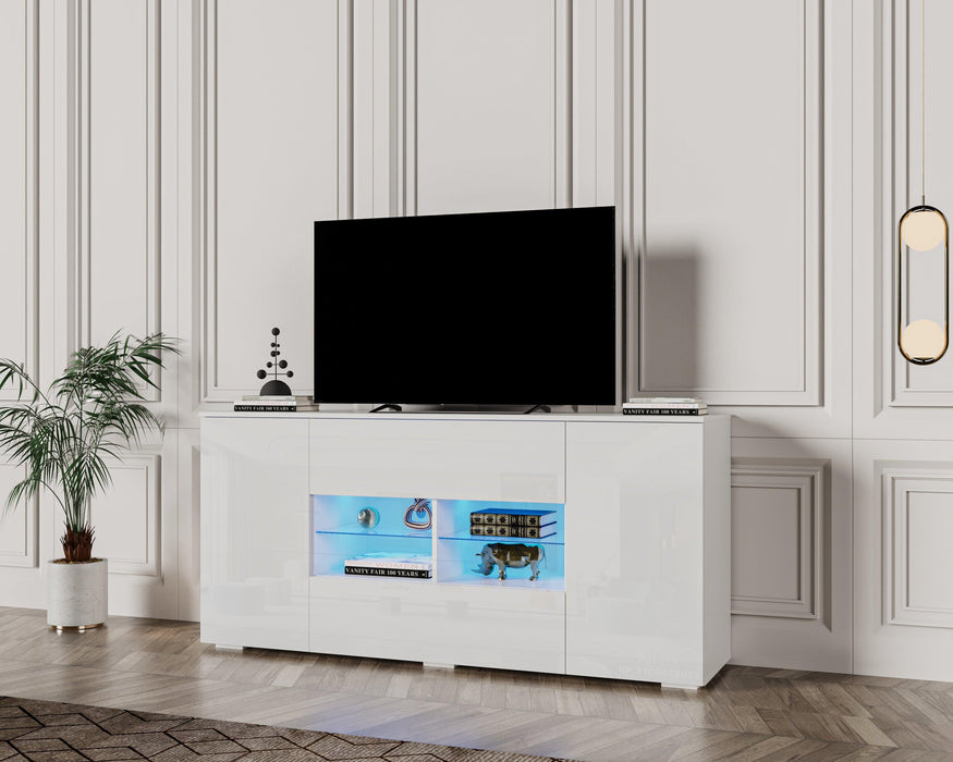 TV cabinet with double doors and drawers is suitable for living room and bedroom