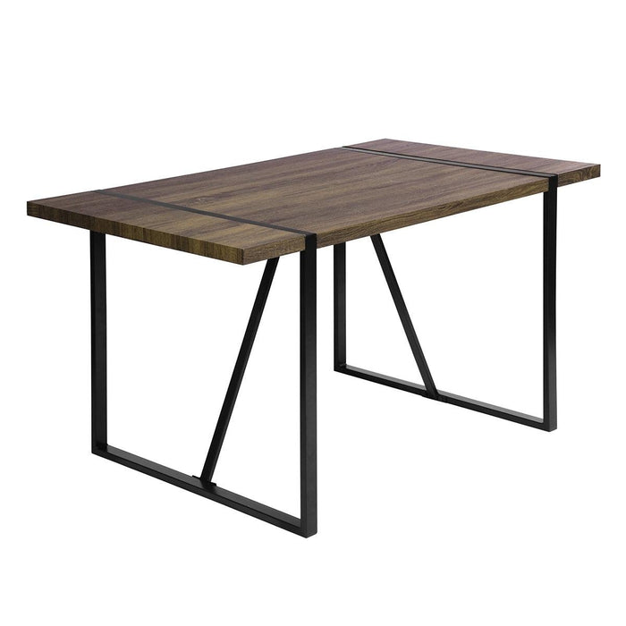 55.1"W x 31.5"D x 29.9"H Industrial Rectangular Dining Table, Walnut & Black